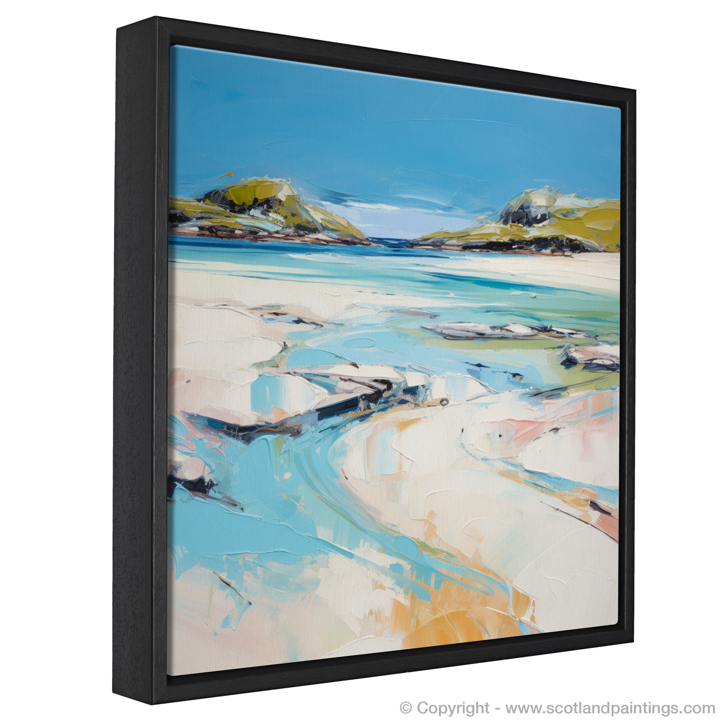 Painting and Art Print of Silver Sands of Morar in summer entitled "Summer Hues of Morar Sands".