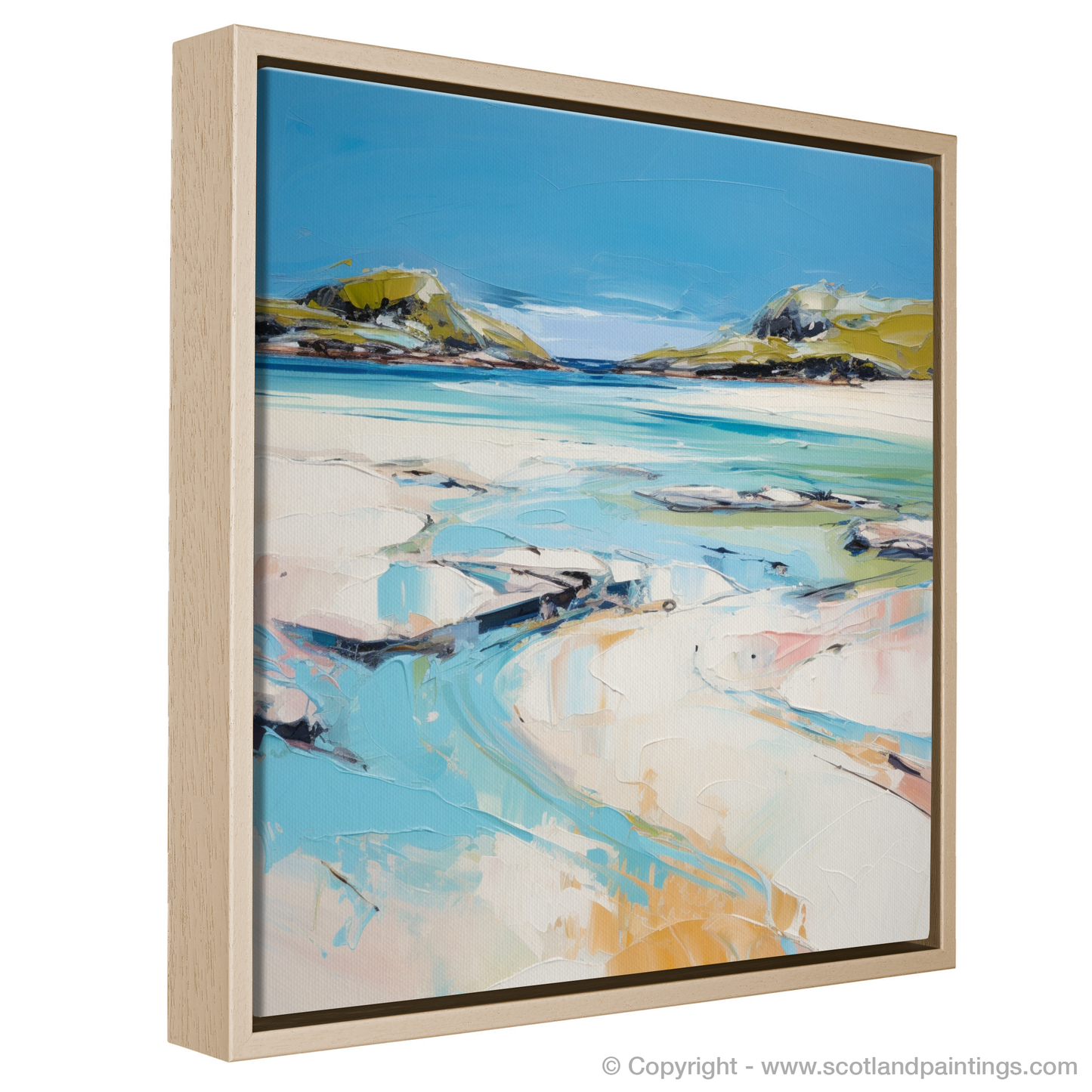 Painting and Art Print of Silver Sands of Morar in summer entitled "Summer Hues of Morar Sands".