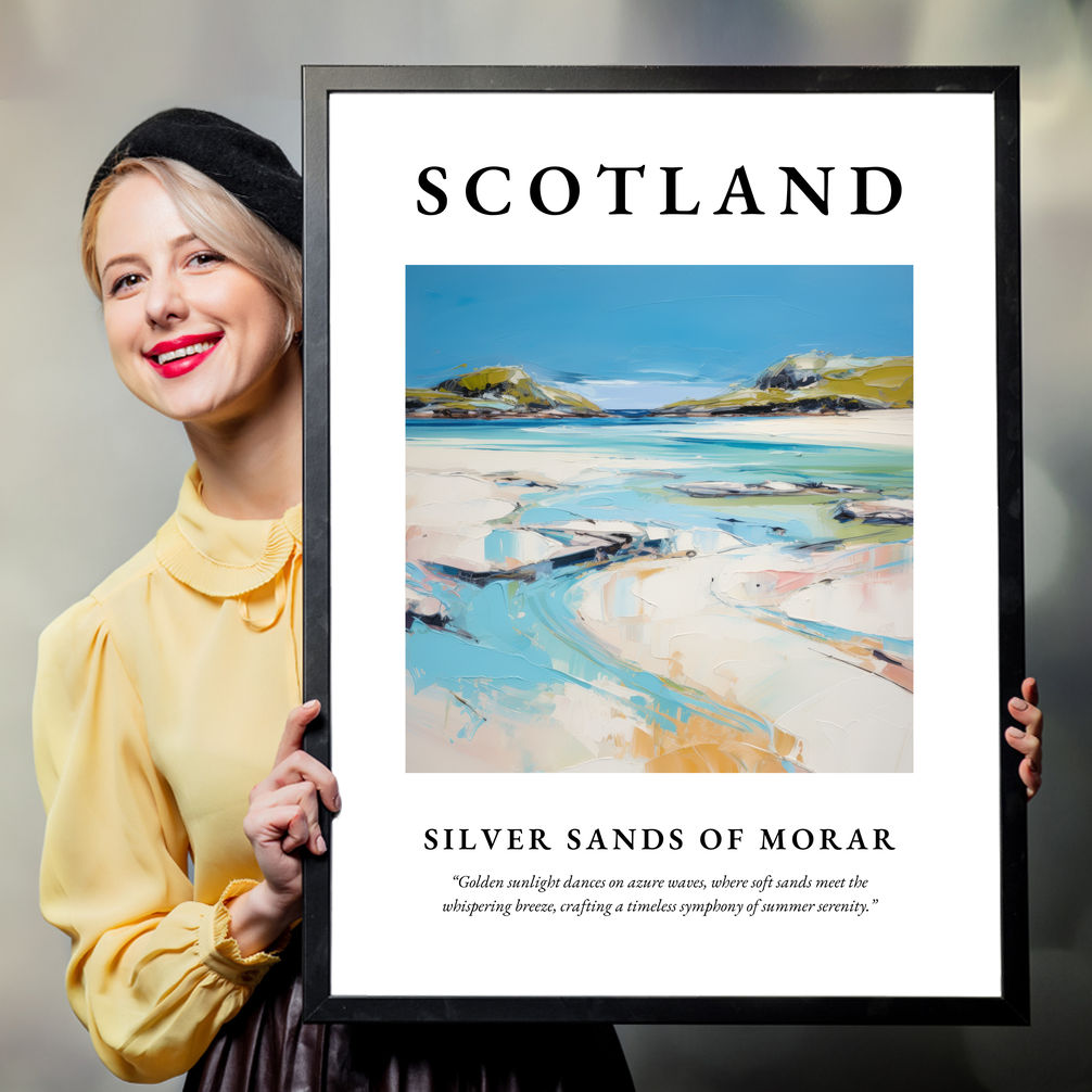 Person holding a poster of Silver Sands of Morar