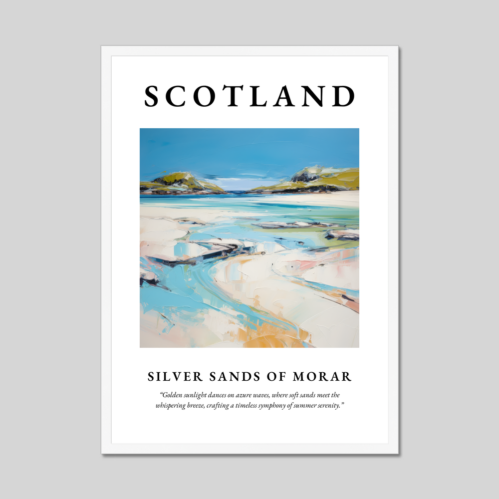 Poster in a white frame with the word Scotland