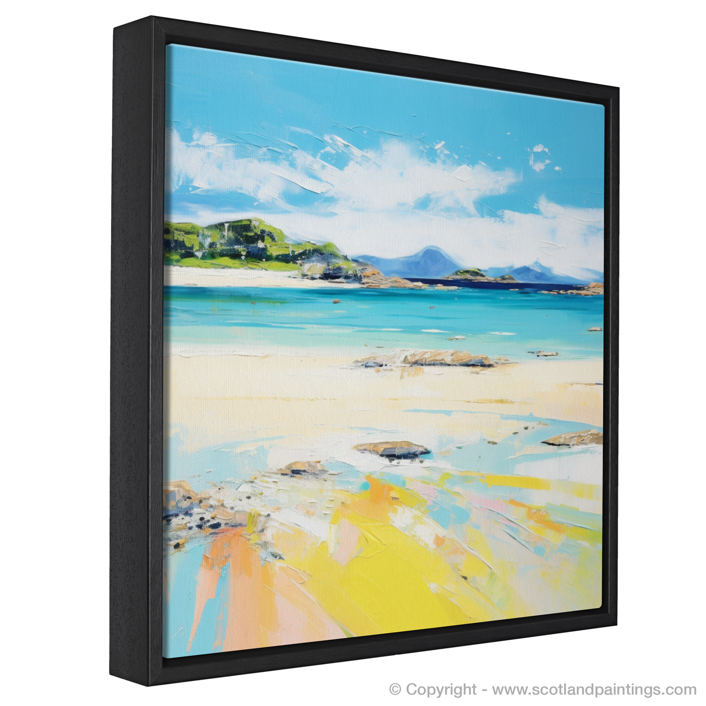 Painting and Art Print of Silver Sands of Morar in summer entitled "Summer Serenity at Silver Sands of Morar".