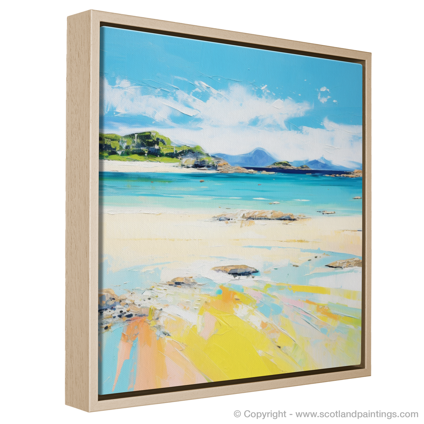 Painting and Art Print of Silver Sands of Morar in summer entitled "Summer Serenity at Silver Sands of Morar".