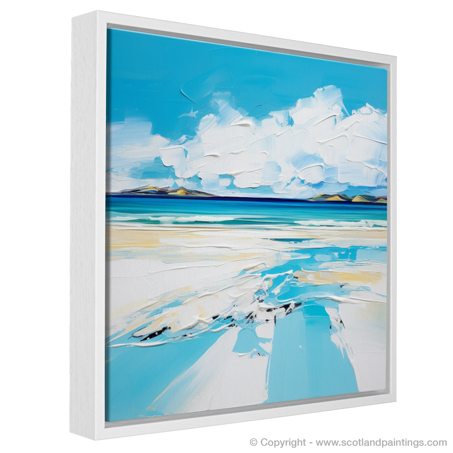 Painting and Art Print of Silver Sands of Morar in summer entitled "Summer Serenade at Silver Sands of Morar".