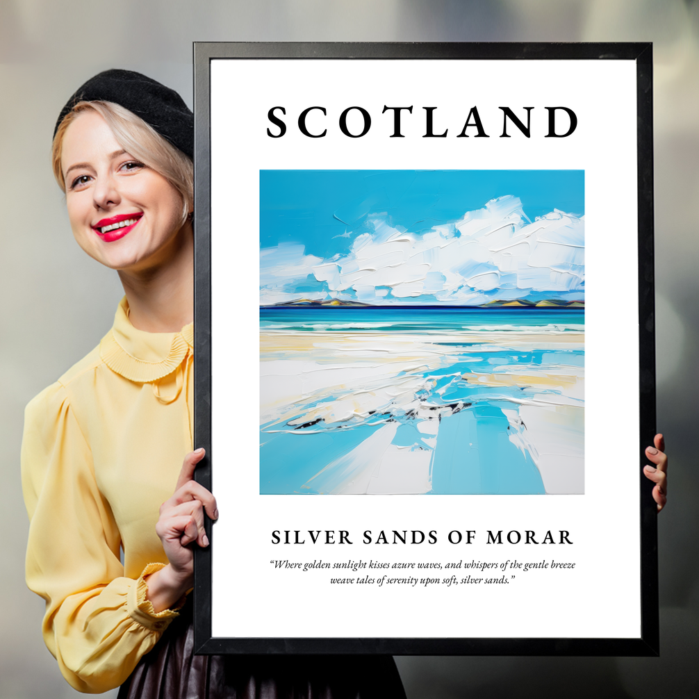 Person holding a poster of Silver Sands of Morar