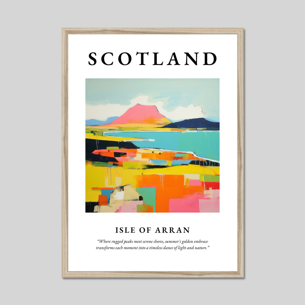 Poster in a natural frame with the word Scotland