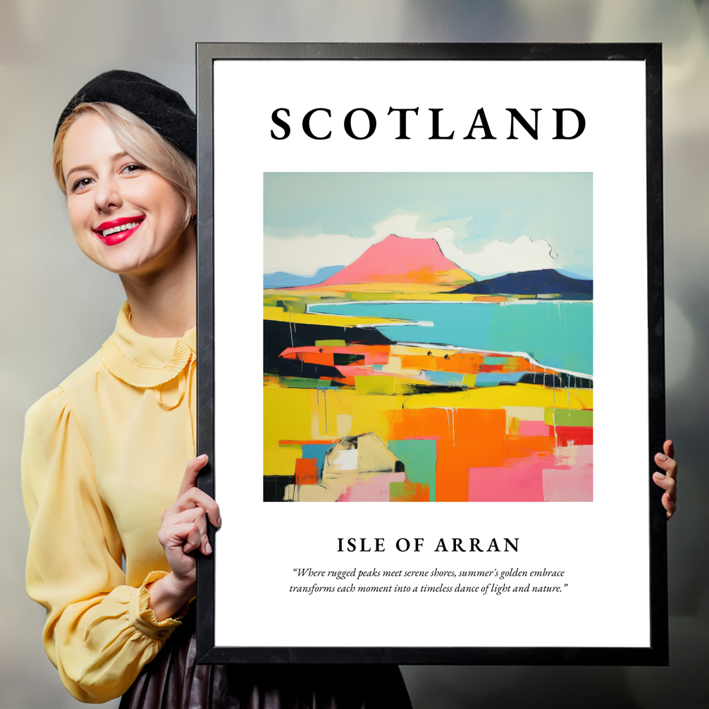 Person holding a poster of Isle of Arran