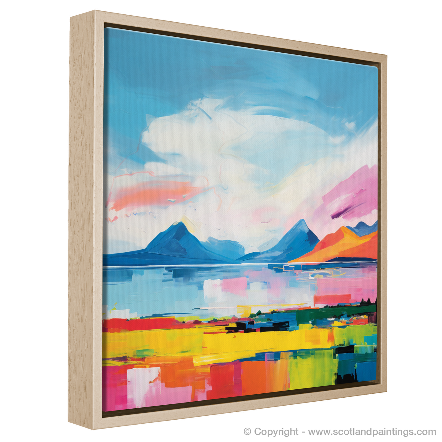 Painting and Art Print of Isle of Arran, Firth of Clyde in summer entitled "Summer Symphony on the Isle of Arran".