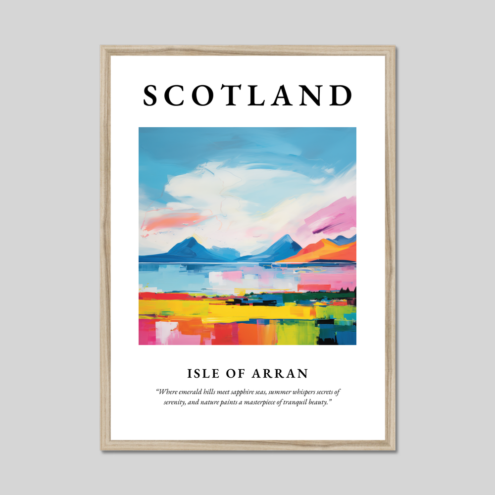 Poster in a natural frame with the word Scotland