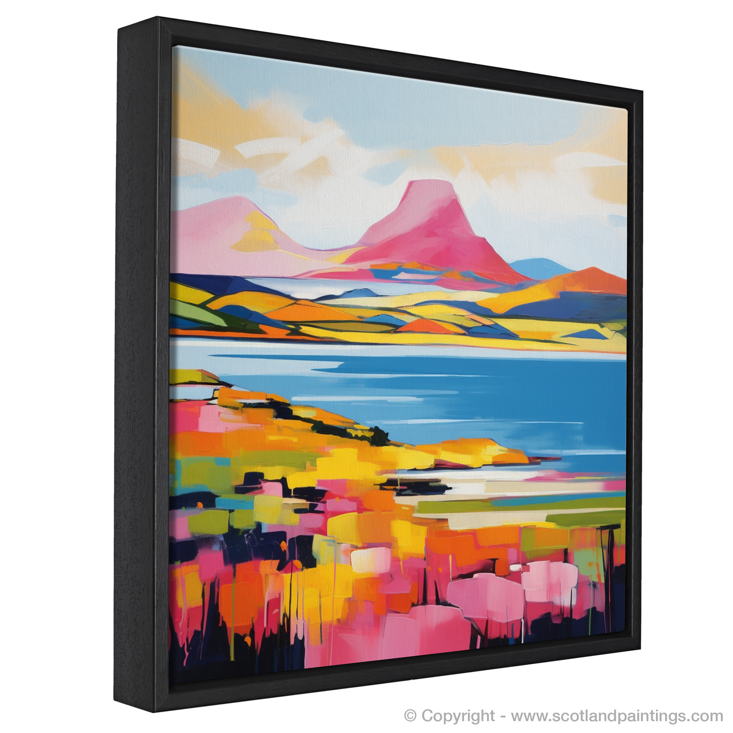 Painting and Art Print of Isle of Arran, Firth of Clyde in summer entitled "Summertime Splendour of Isle of Arran".