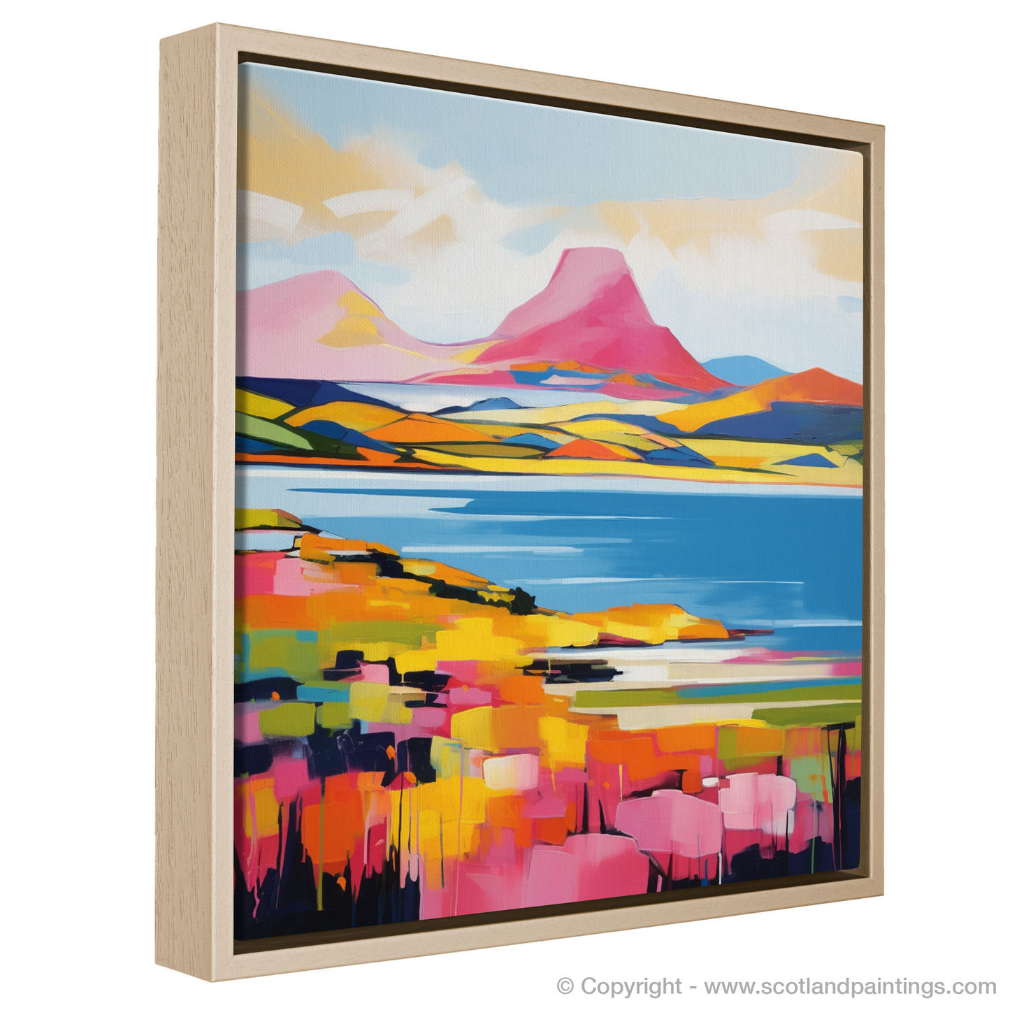 Painting and Art Print of Isle of Arran, Firth of Clyde in summer entitled "Summertime Splendour of Isle of Arran".