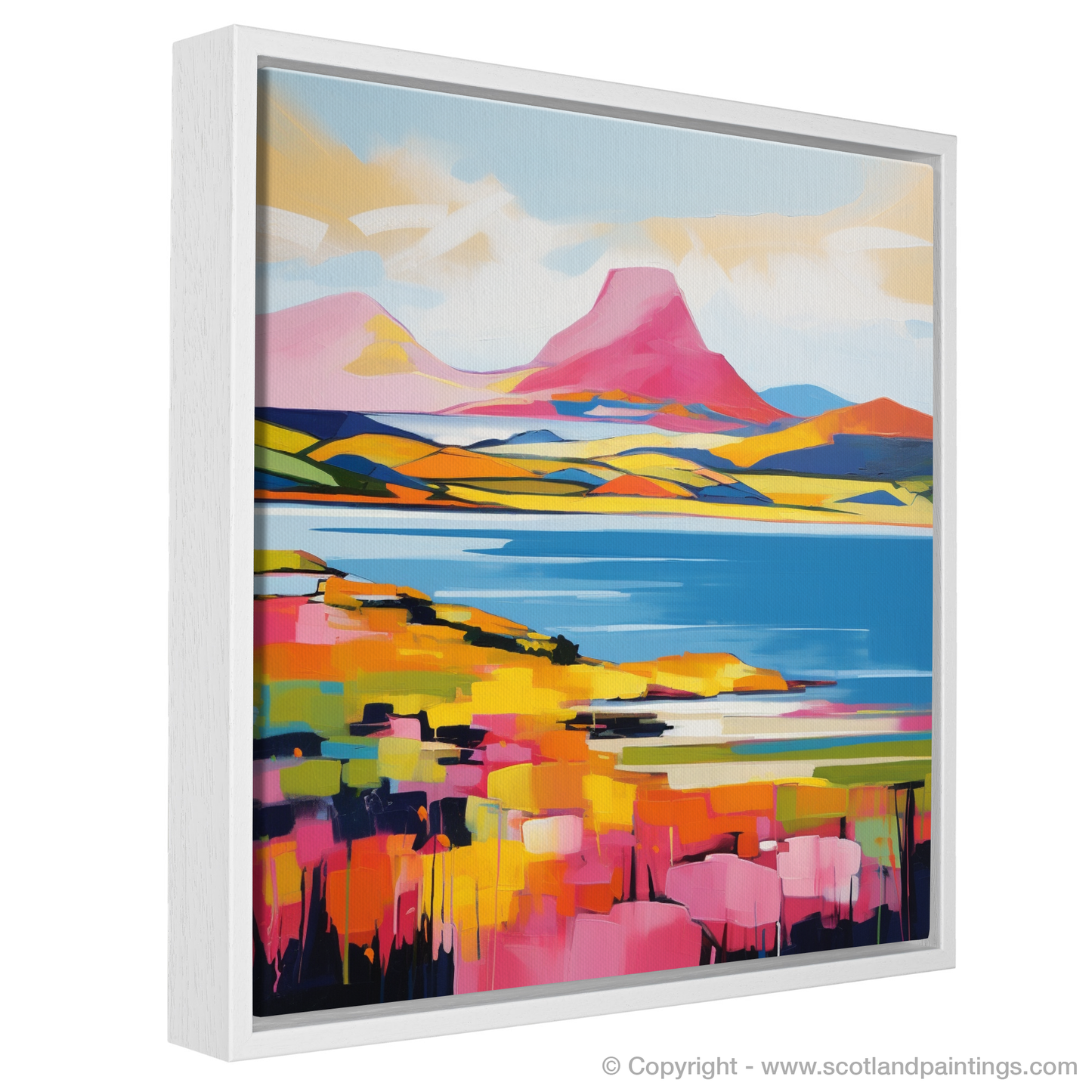 Painting and Art Print of Isle of Arran, Firth of Clyde in summer entitled "Summertime Splendour of Isle of Arran".