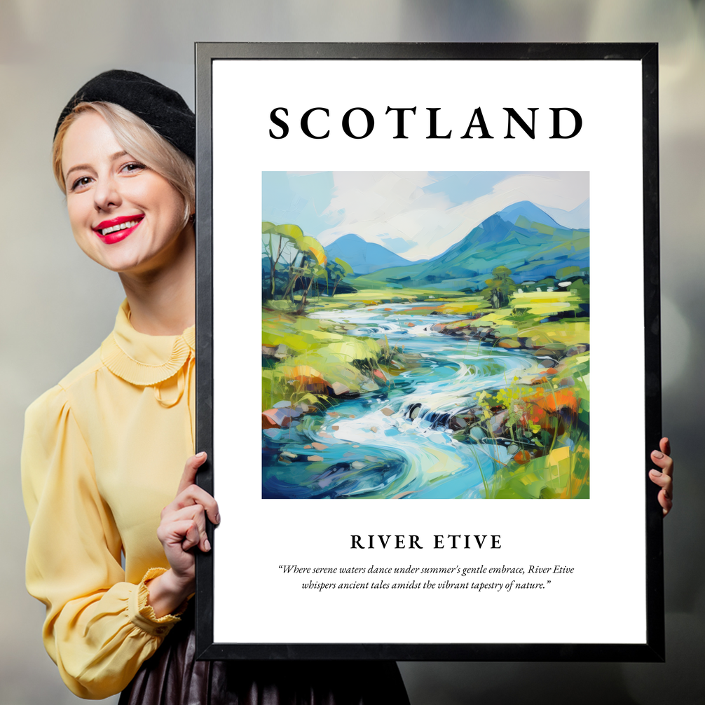 Person holding a poster of River Etive