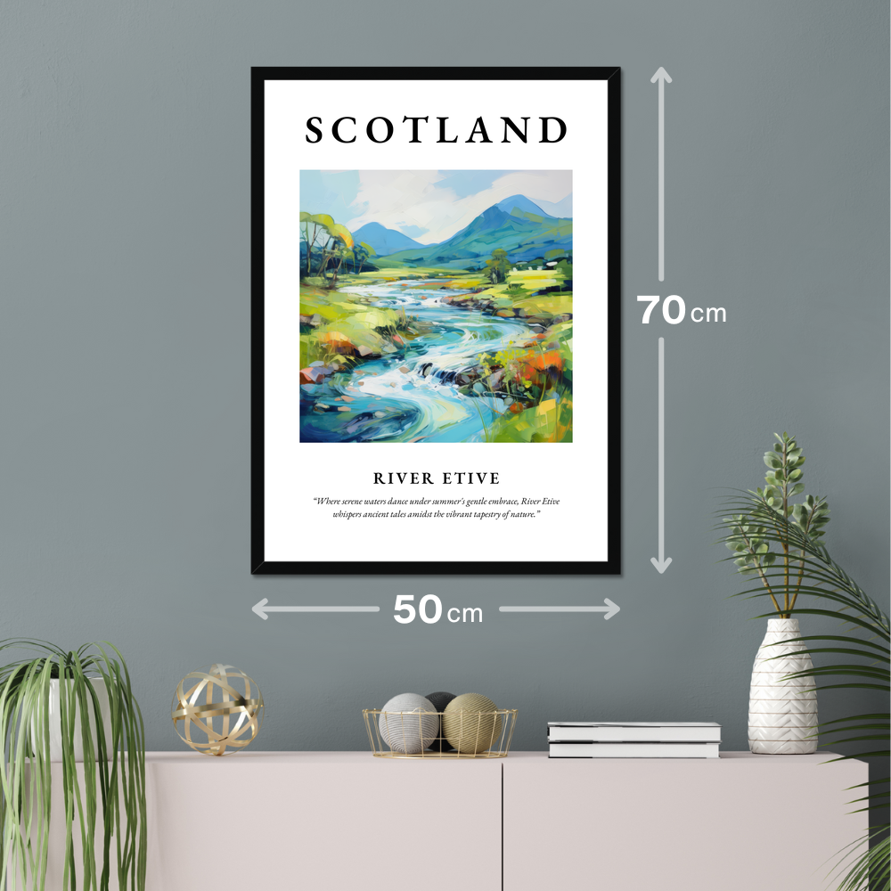 Poster of River Etive hanging on a wall