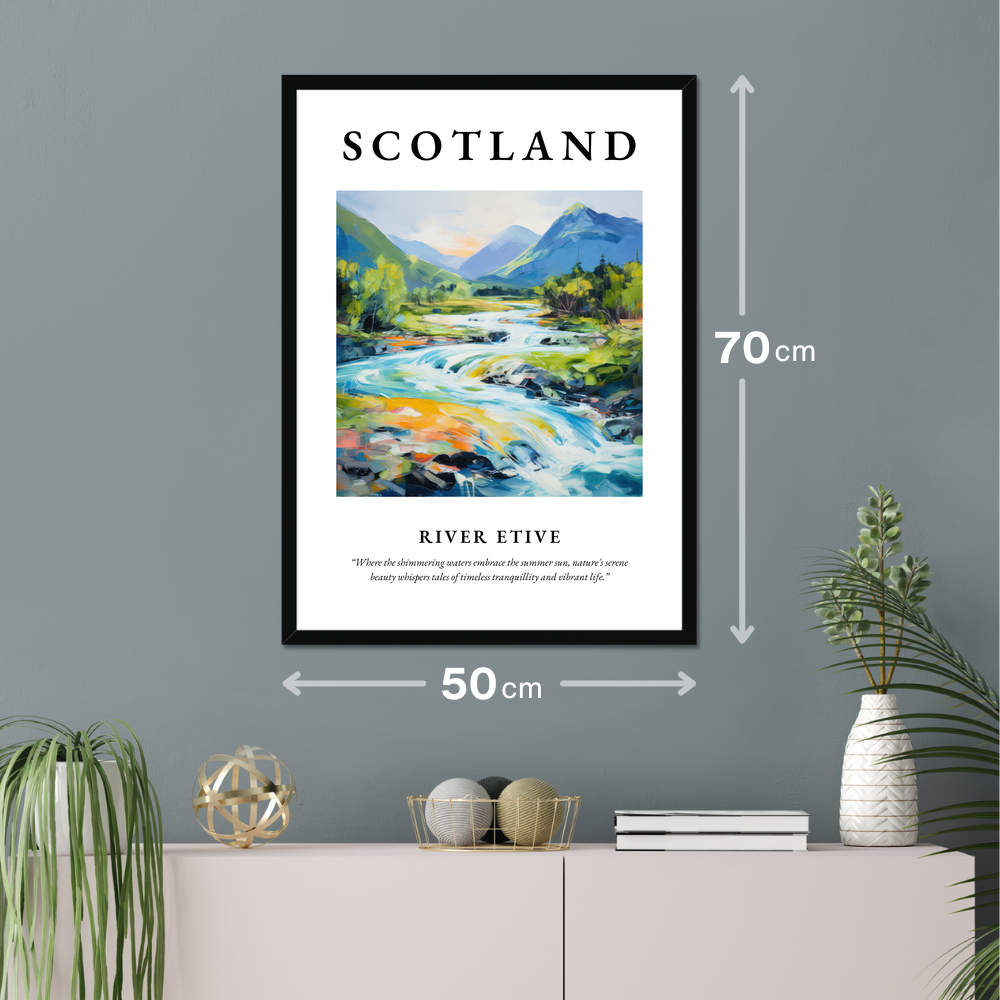 Poster of River Etive hanging on a wall