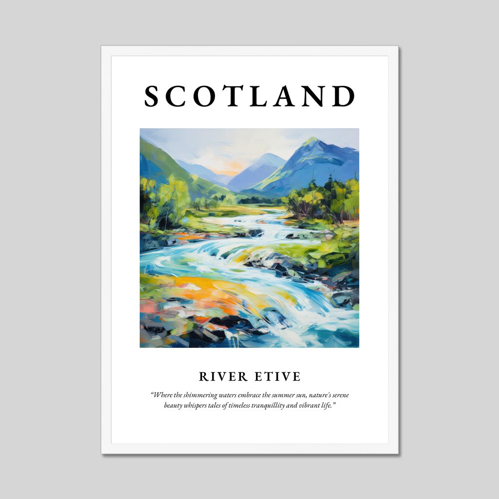 Poster in a white frame with the word Scotland