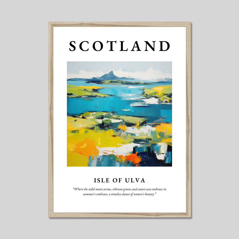 Poster in a natural frame with the word Scotland