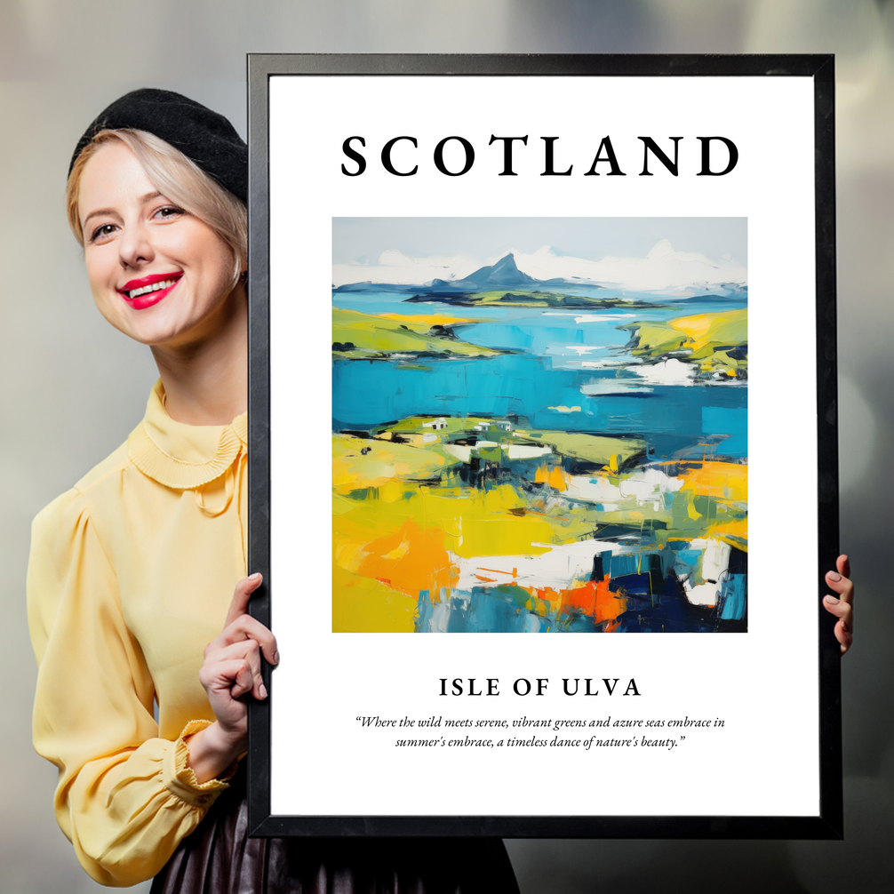 Person holding a poster of Isle of Ulva