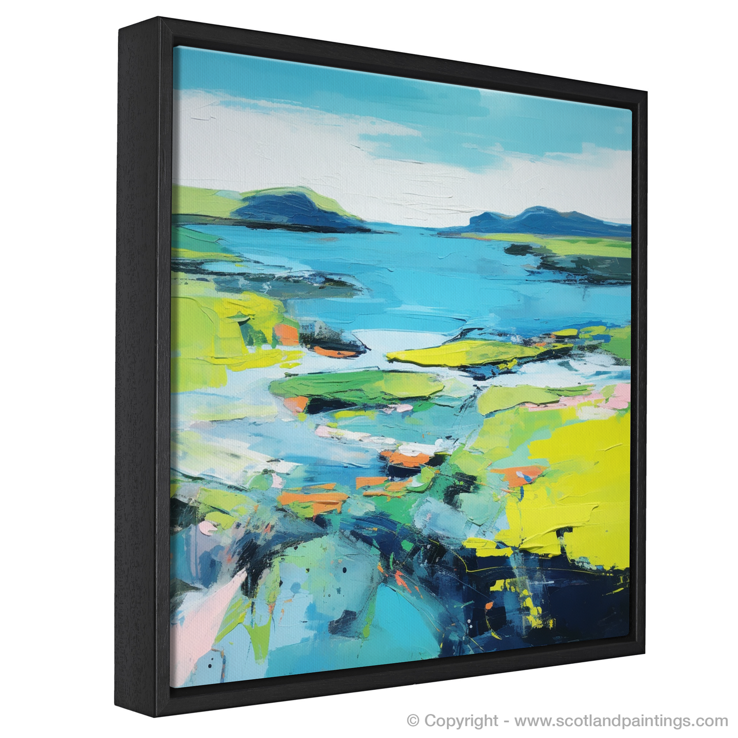 Painting and Art Print of Isle of Ulva, Inner Hebrides in summer entitled "Vibrant Ulva: A Scottish Summer Symphony".