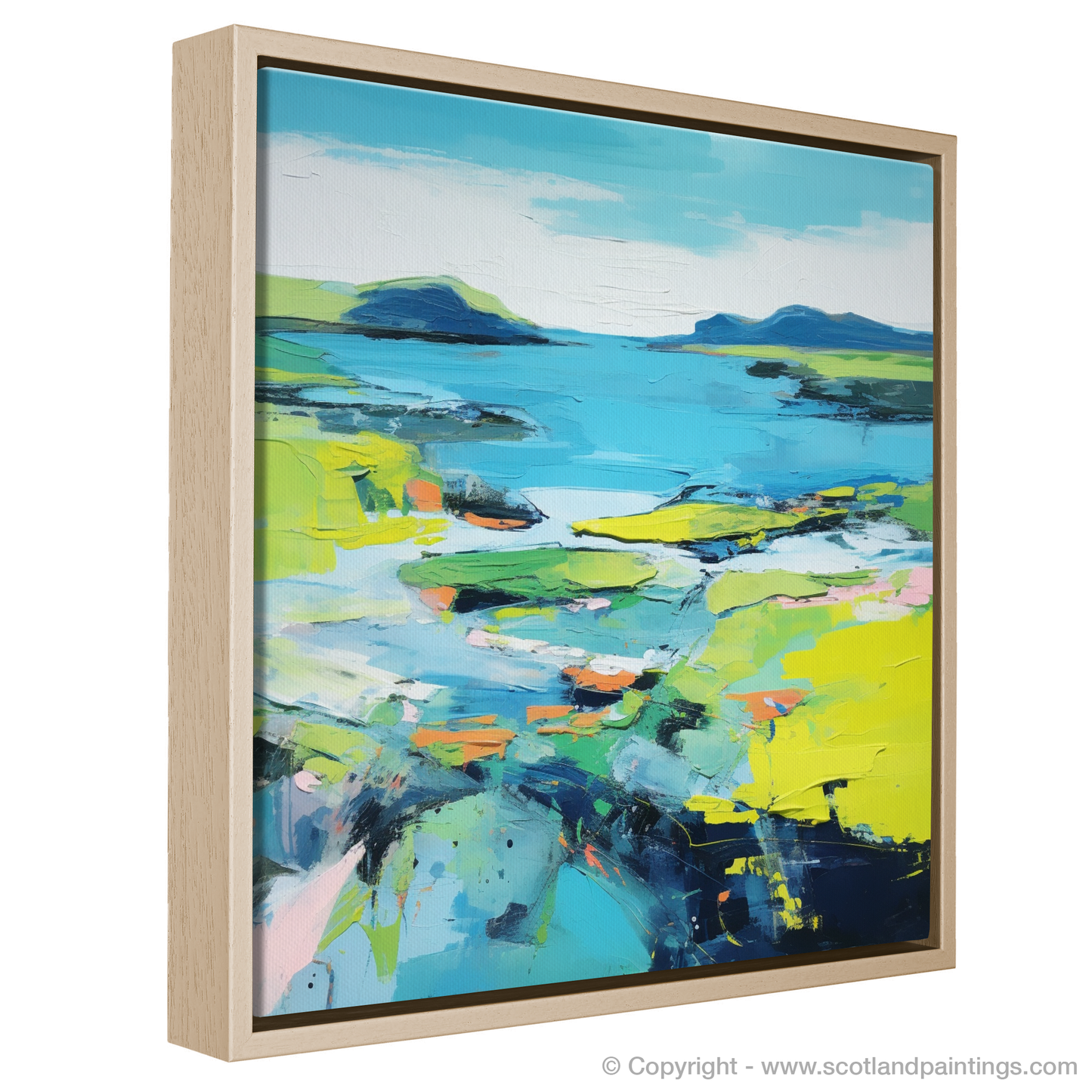 Painting and Art Print of Isle of Ulva, Inner Hebrides in summer entitled "Vibrant Ulva: A Scottish Summer Symphony".