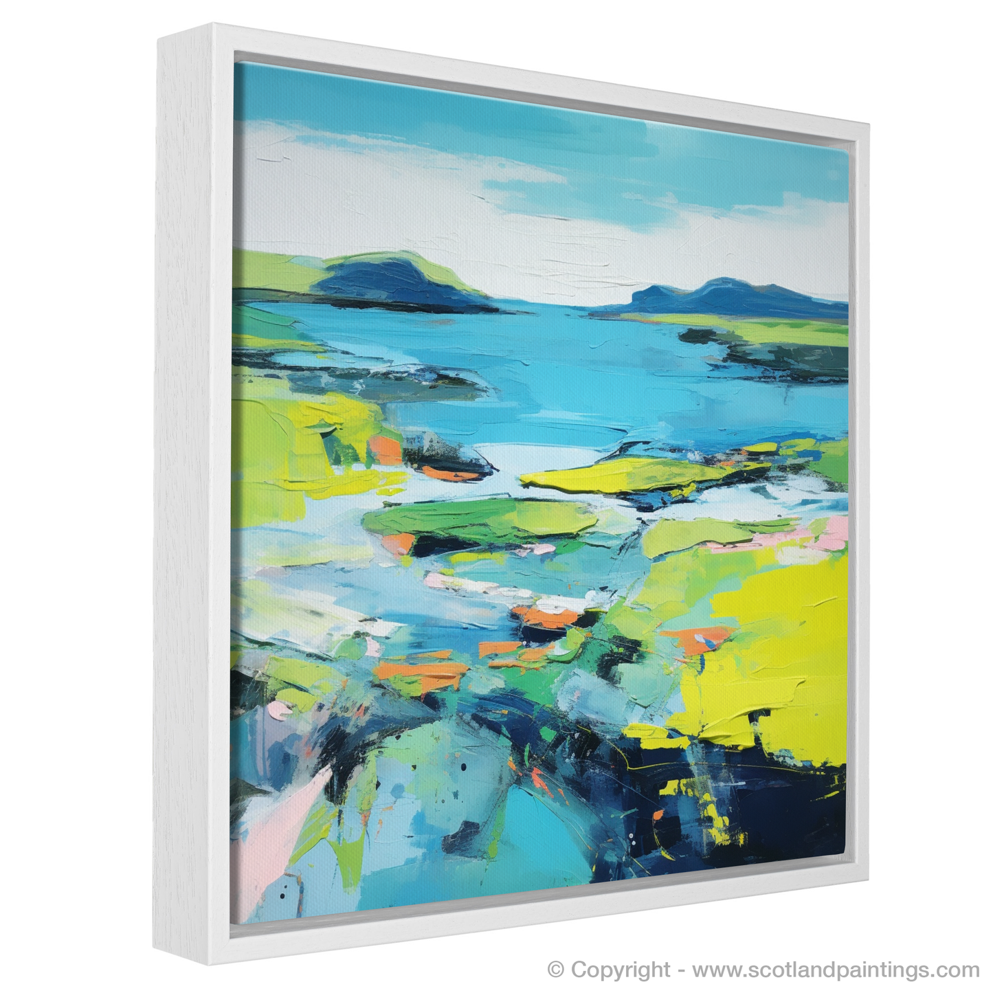 Painting and Art Print of Isle of Ulva, Inner Hebrides in summer entitled "Vibrant Ulva: A Scottish Summer Symphony".