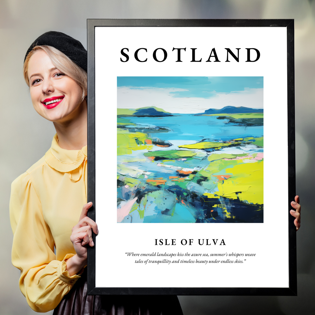 Person holding a poster of Isle of Ulva