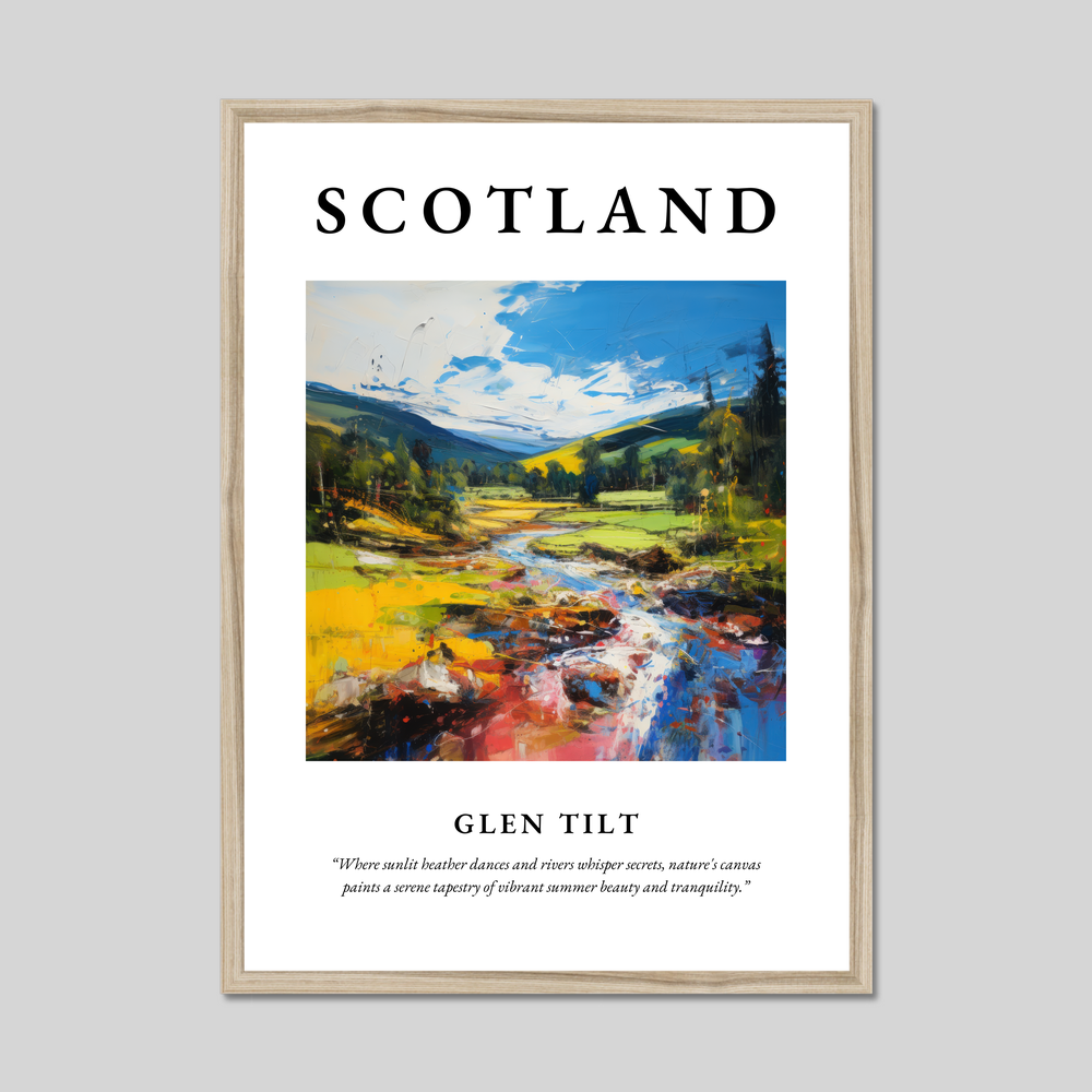 Poster in a natural frame with the word Scotland