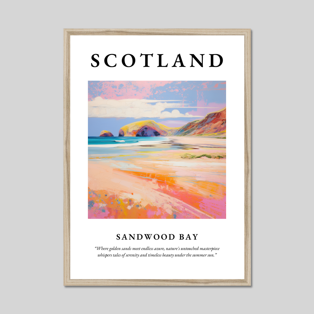 Poster in a natural frame with the word Scotland