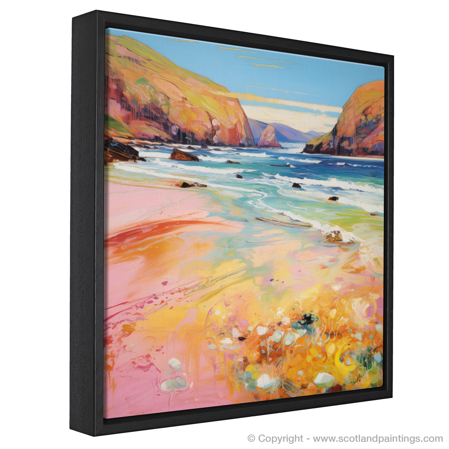 Painting and Art Print of Sandwood Bay, Sutherland in summer entitled "Summer Serenade at Sandwood Bay".