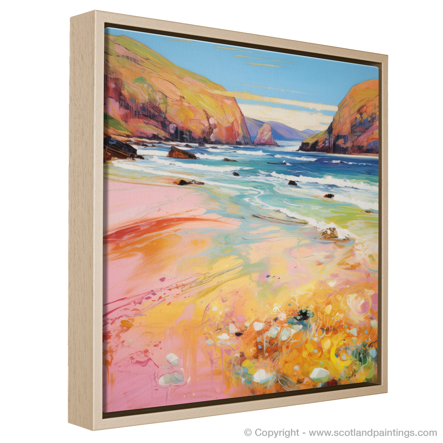 Painting and Art Print of Sandwood Bay, Sutherland in summer entitled "Summer Serenade at Sandwood Bay".