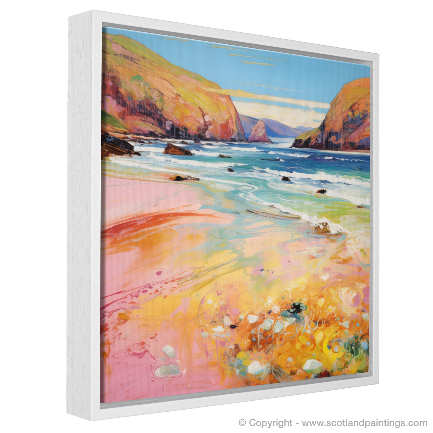 Painting and Art Print of Sandwood Bay, Sutherland in summer entitled "Summer Serenade at Sandwood Bay".