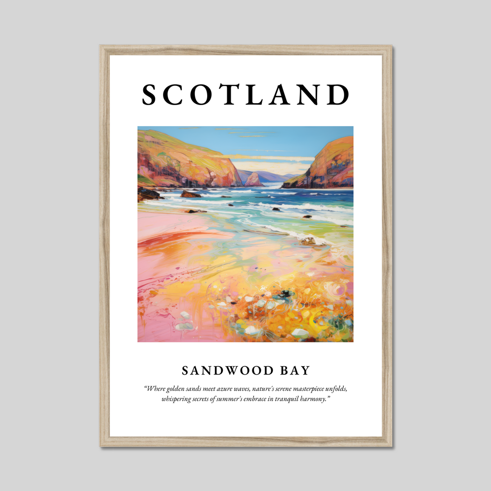 Poster in a natural frame with the word Scotland