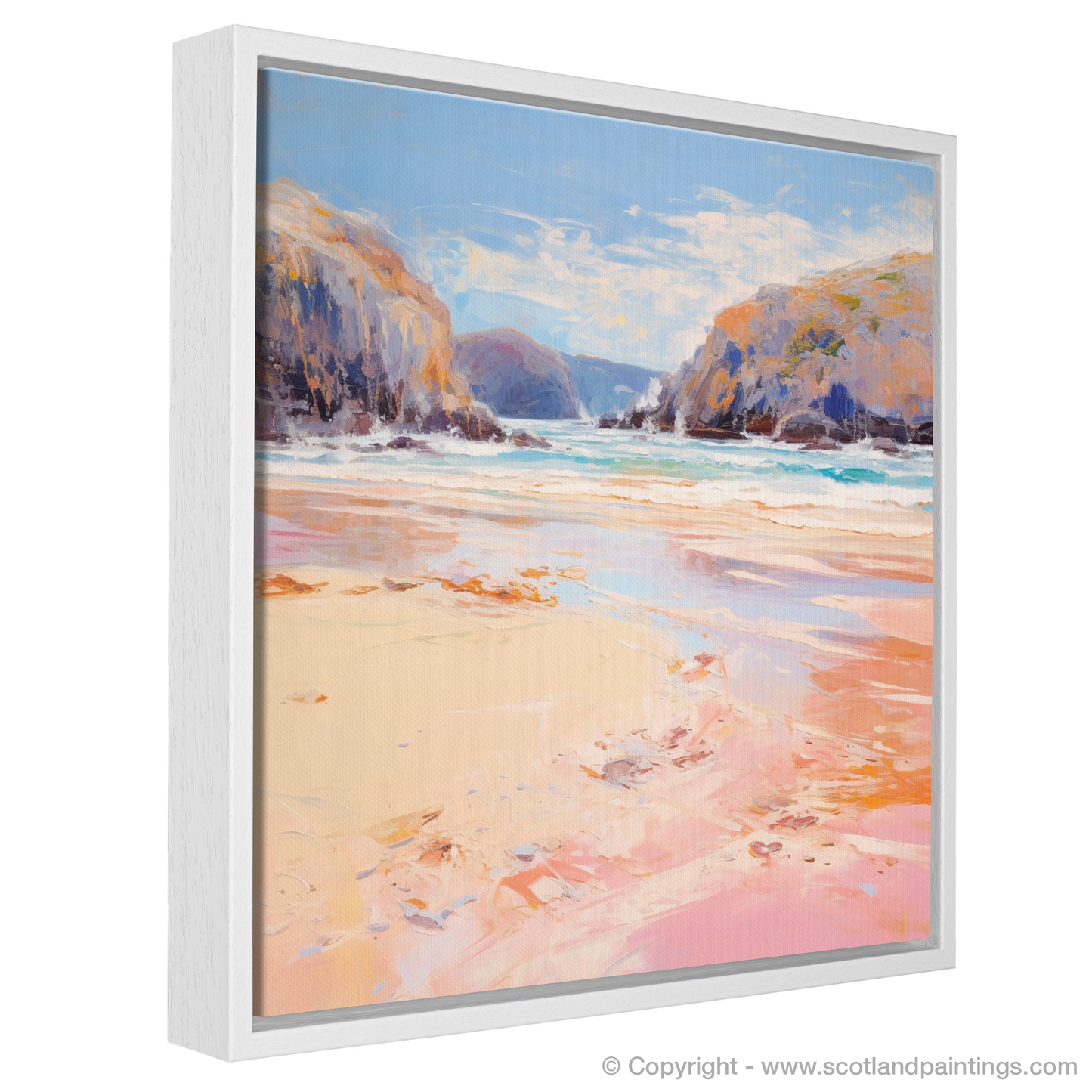 Painting and Art Print of Sandwood Bay, Sutherland in summer entitled "Summer Solitude at Sandwood Bay".