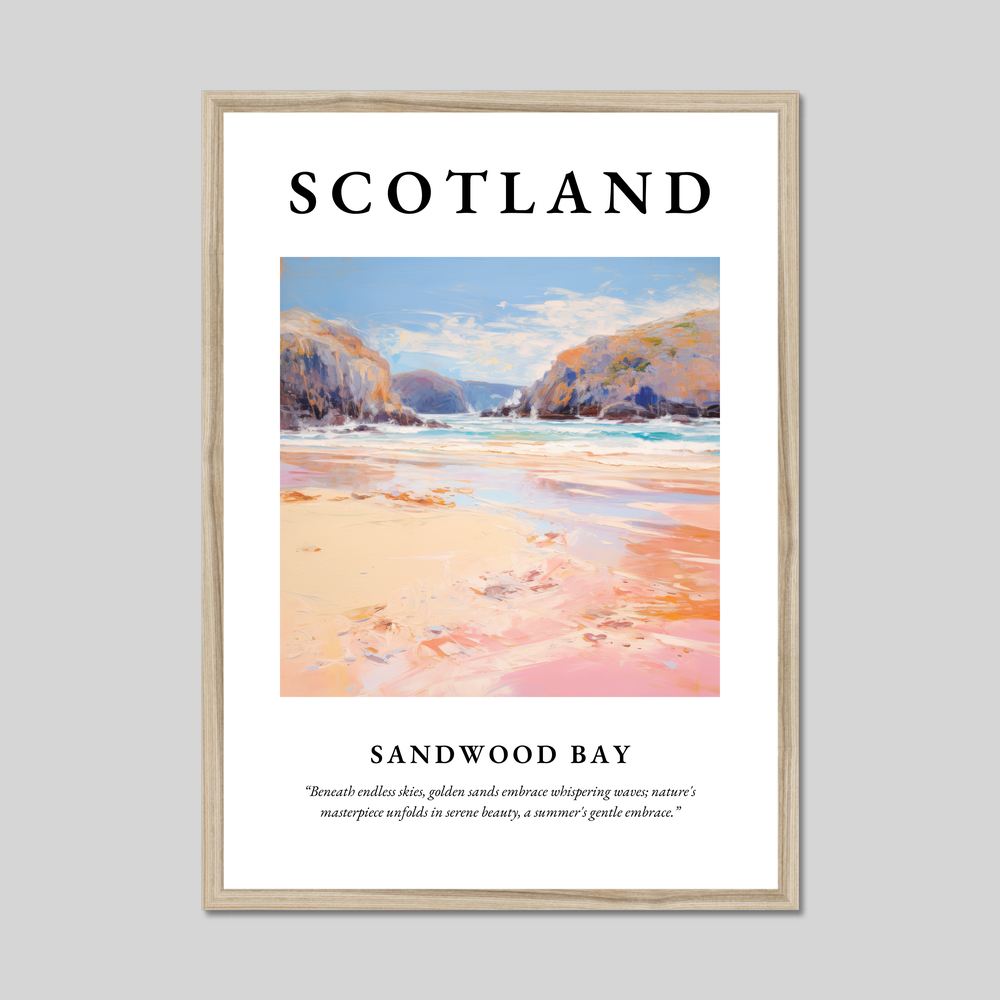 Poster in a natural frame with the word Scotland