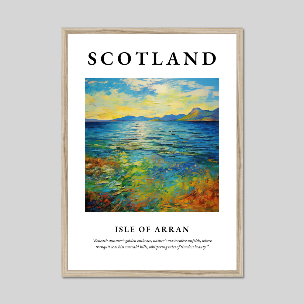 Poster in a natural frame with the word Scotland