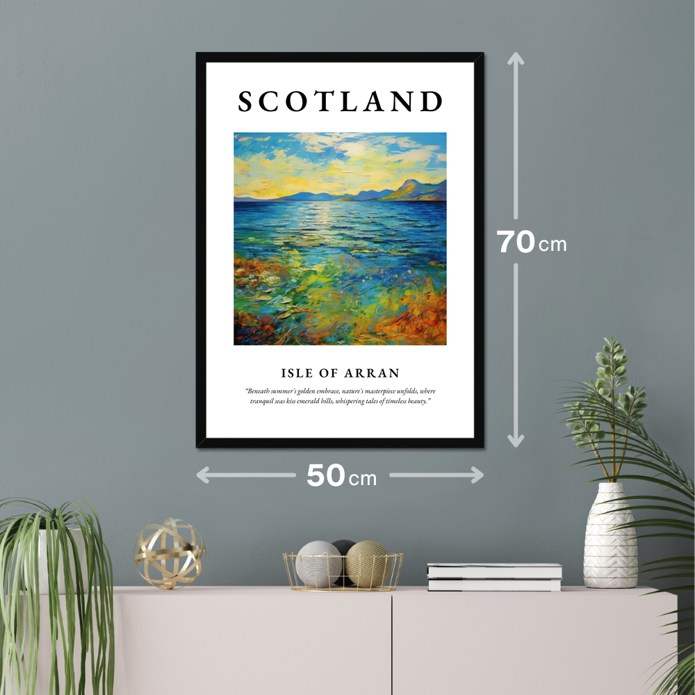 Poster of Isle of Arran hanging on a wall