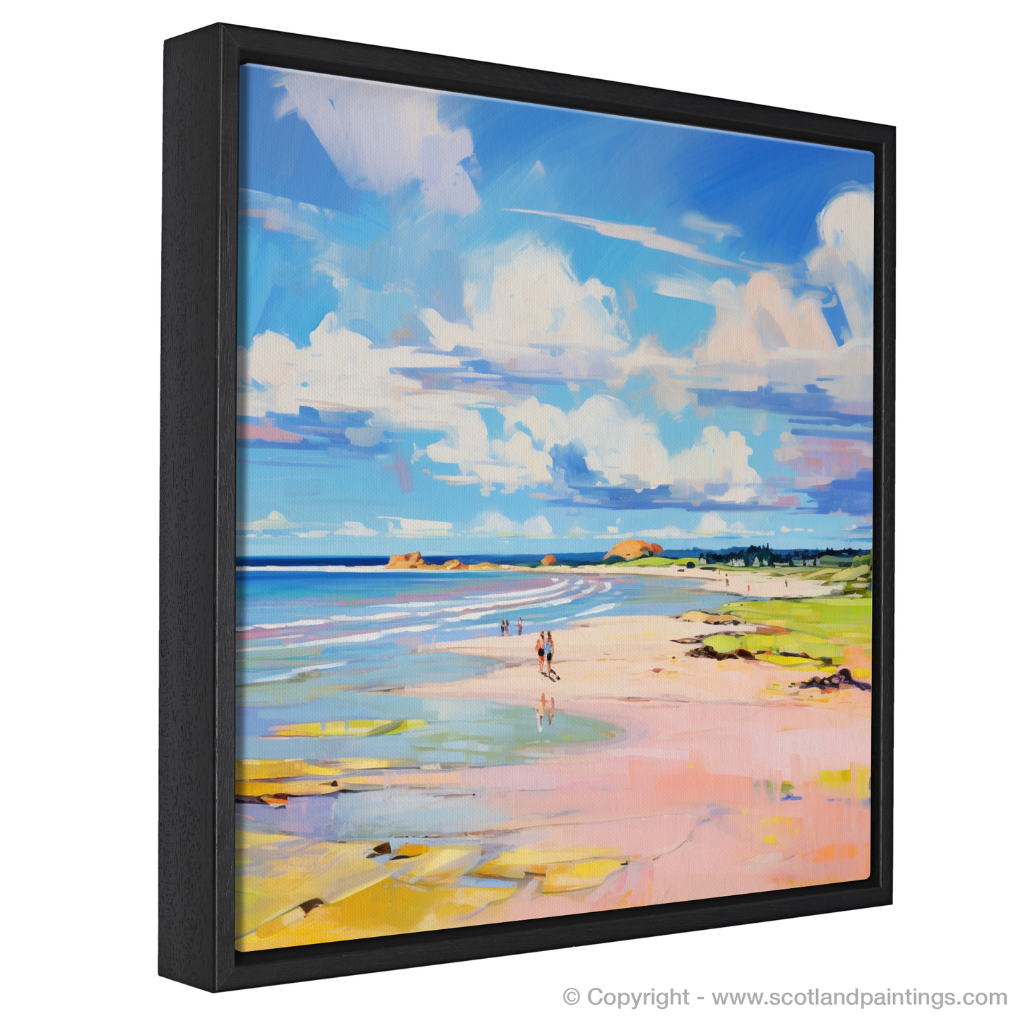 Painting and Art Print of Longniddry Beach, East Lothian in summer entitled "Summer Serenade at Longniddry Beach".