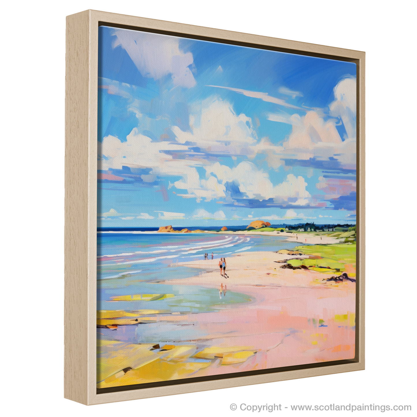 Painting and Art Print of Longniddry Beach, East Lothian in summer entitled "Summer Serenade at Longniddry Beach".