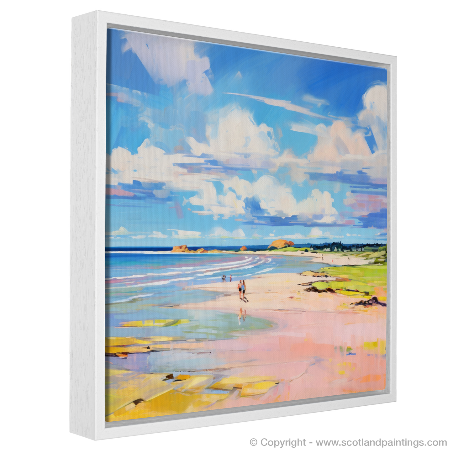 Painting and Art Print of Longniddry Beach, East Lothian in summer entitled "Summer Serenade at Longniddry Beach".