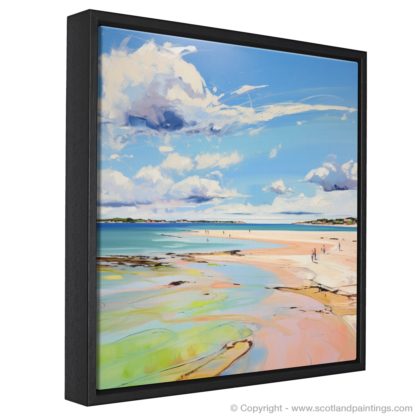 Painting and Art Print of Longniddry Beach, East Lothian in summer entitled "Summer Serenity at Longniddry Beach".