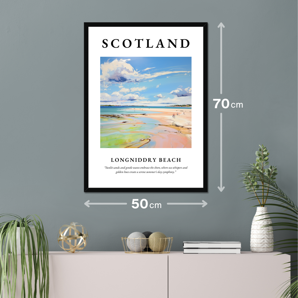 Poster of Longniddry Beach hanging on a wall