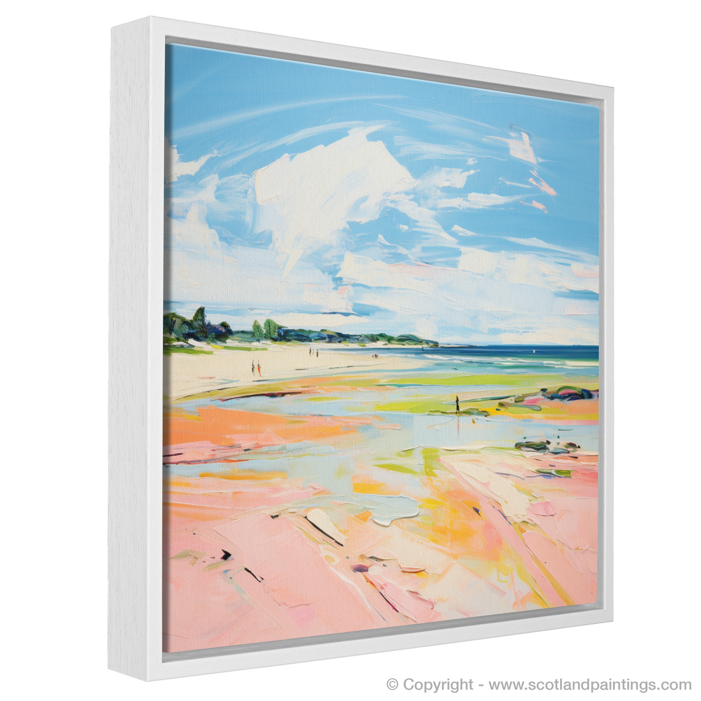 Painting and Art Print of Longniddry Beach, East Lothian in summer entitled "Summer Serenade at Longniddry Beach".