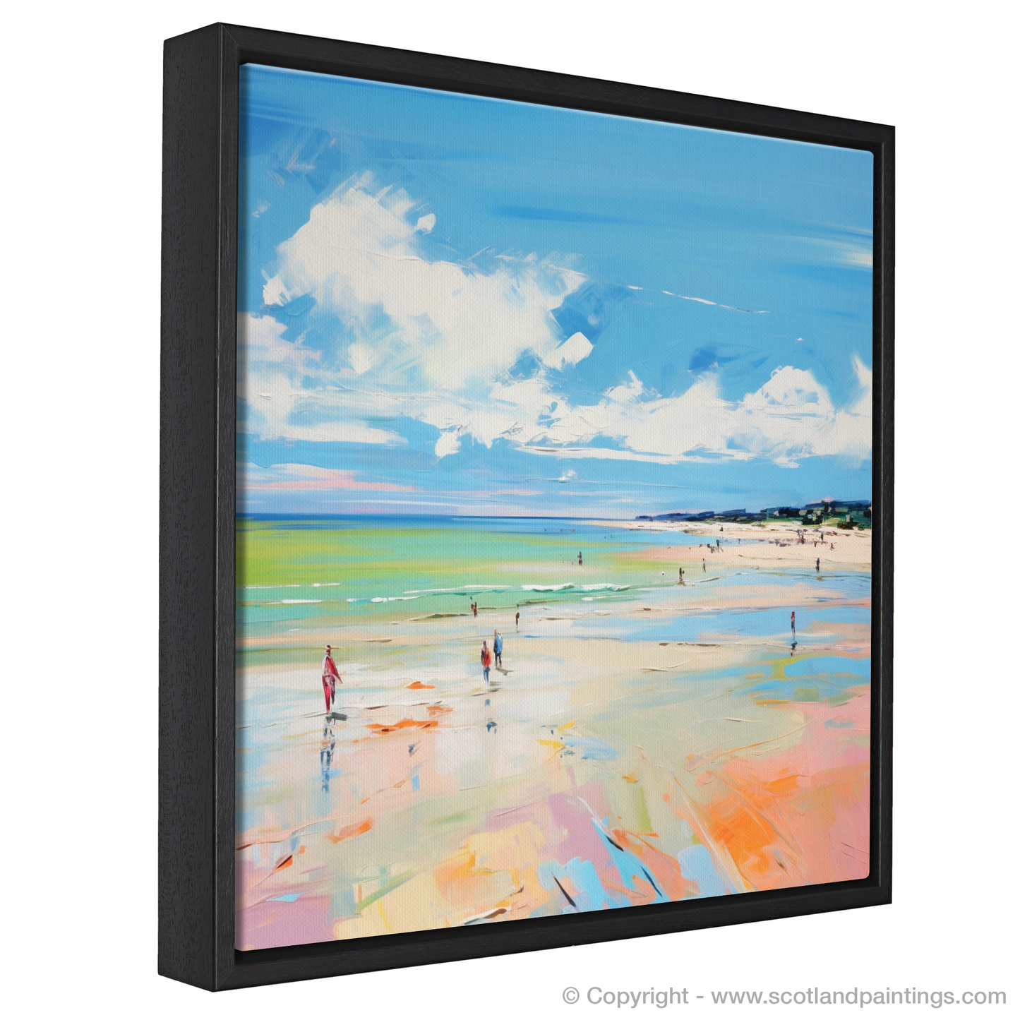 Painting and Art Print of Longniddry Beach, East Lothian in summer entitled "Summer Serenity at Longniddry Beach".