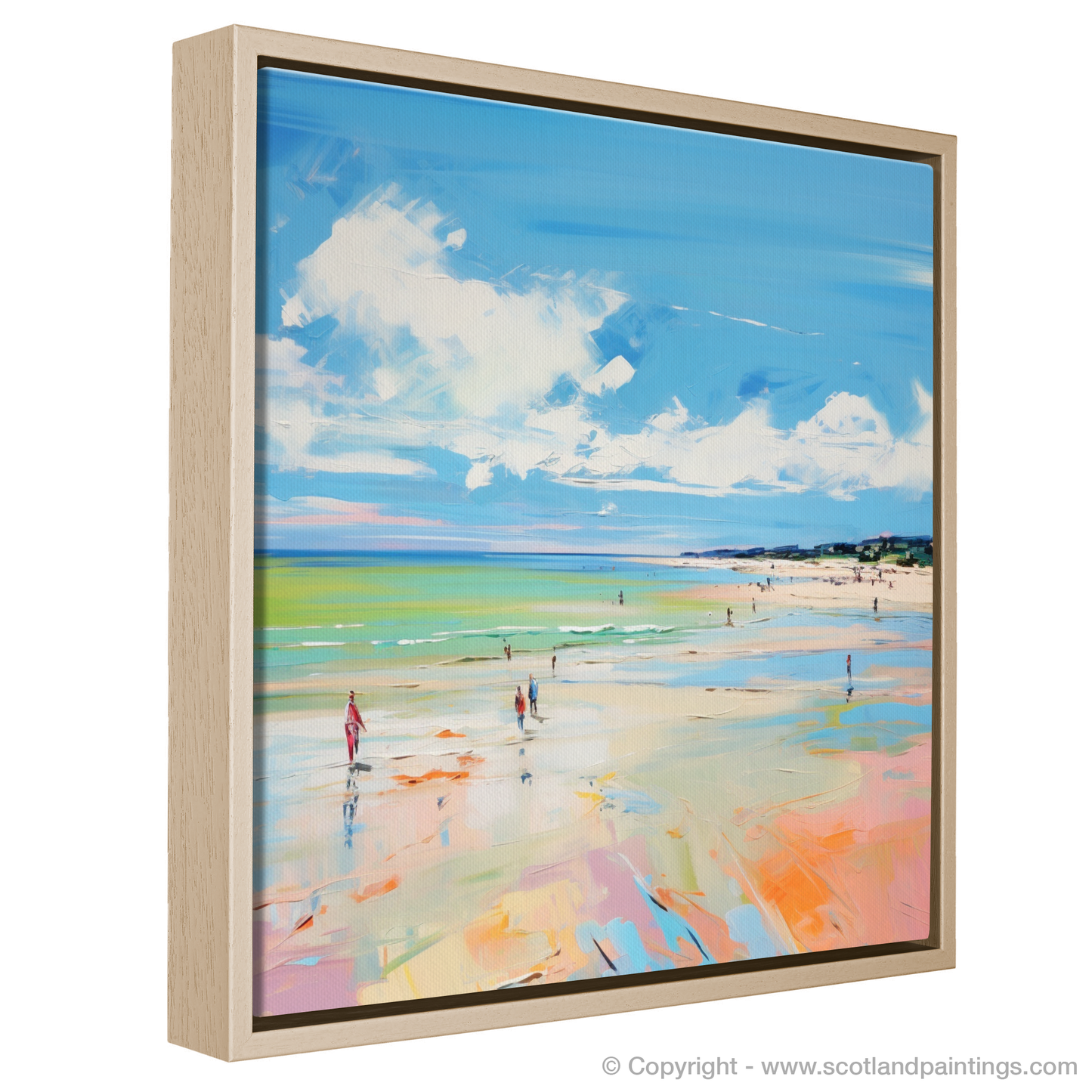 Painting and Art Print of Longniddry Beach, East Lothian in summer entitled "Summer Serenity at Longniddry Beach".