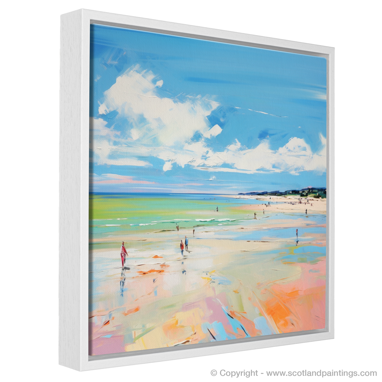 Painting and Art Print of Longniddry Beach, East Lothian in summer entitled "Summer Serenity at Longniddry Beach".