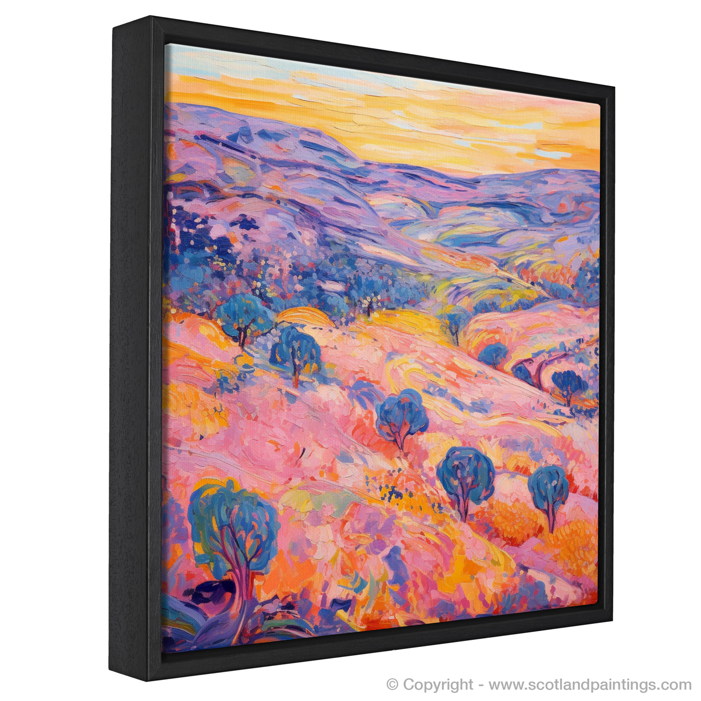 Painting and Art Print of Glenmore, Highlands in summer entitled "Summer Blaze in Glenmore Highlands".