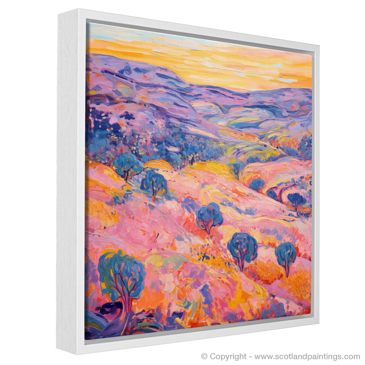 Painting and Art Print of Glenmore, Highlands in summer entitled "Summer Blaze in Glenmore Highlands".