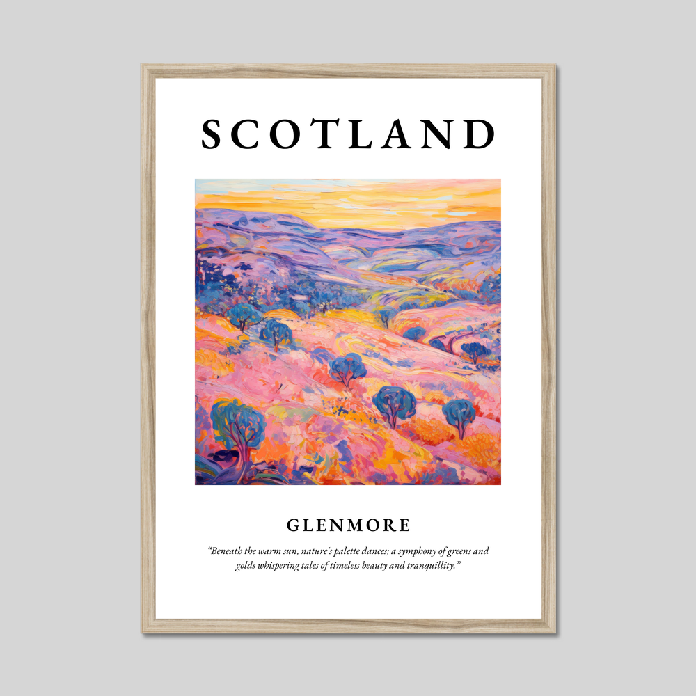 Poster in a natural frame with the word Scotland