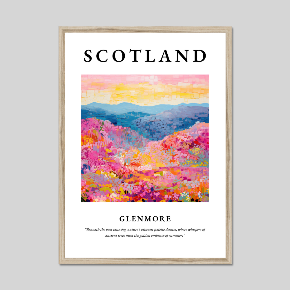 Poster in a natural frame with the word Scotland