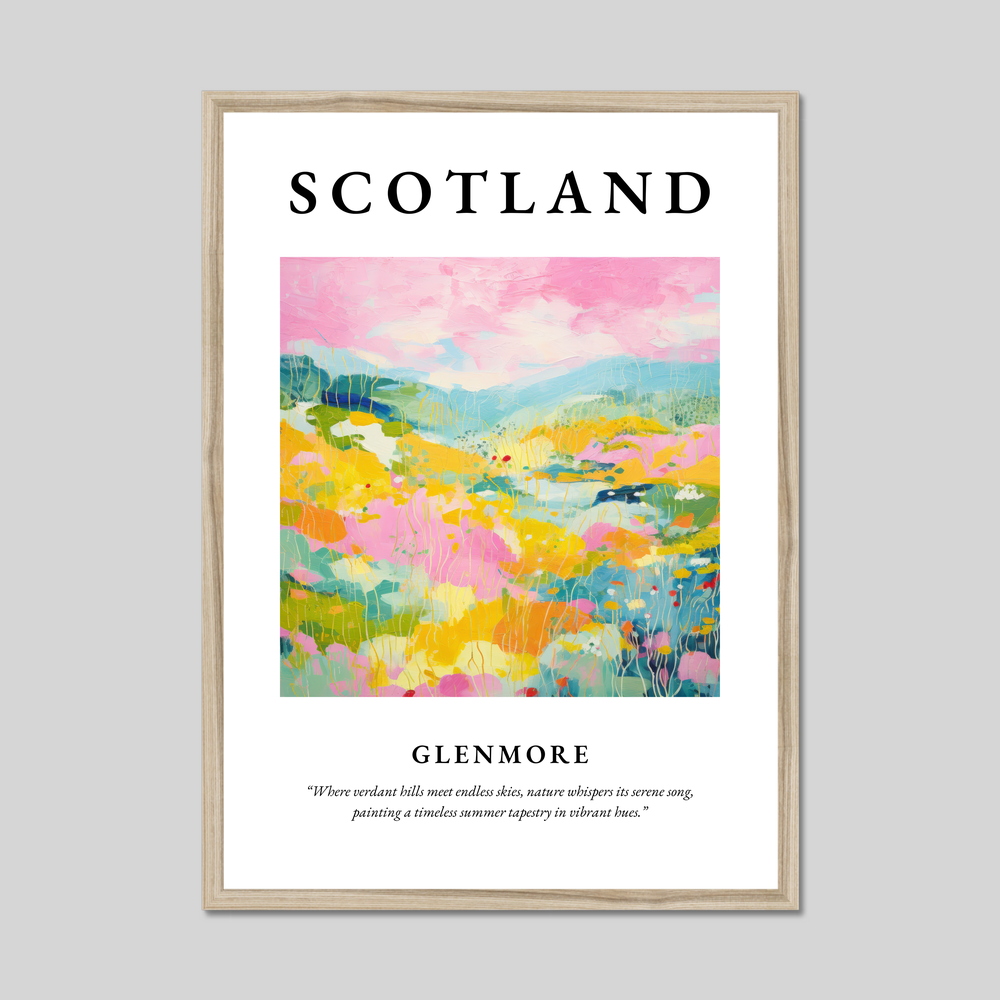 Poster in a natural frame with the word Scotland