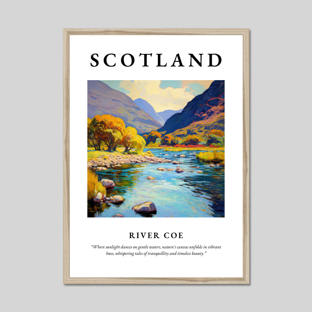 Poster in a natural frame with the word Scotland